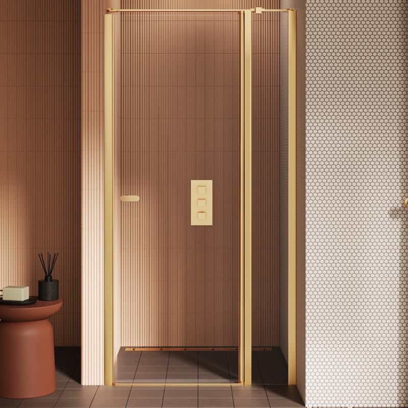 New Trendy New Soleo Drzwi wnękowe gold brushed 1D U 100x195 cm  - wspornik równoległy (D-0772A-WK)