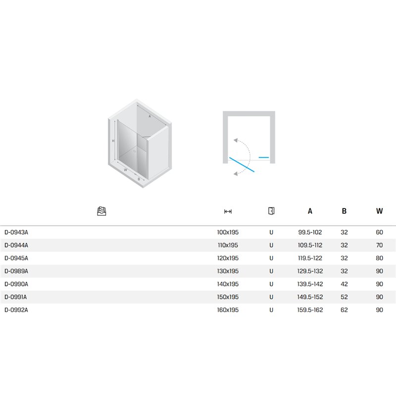New Trendy New Soleo Drzwi wnękowe gold brushed 1D U 120x195 cm  (D-0945A)