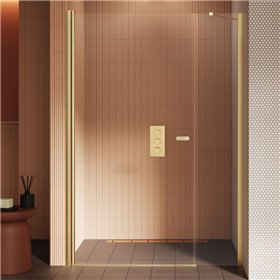 New Trendy New Soleo Drzwi wnękowe gold brushed 1D U 140x195 cm  (D-0990A)