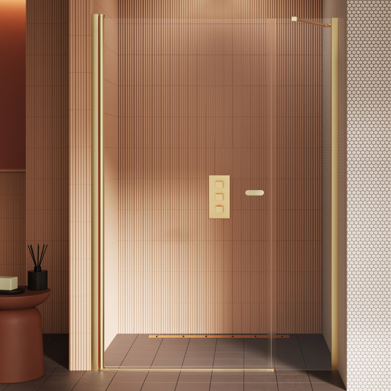 New Trendy New Soleo Drzwi wnękowe gold brushed 1D U 160x195 cm  (D-0992A)