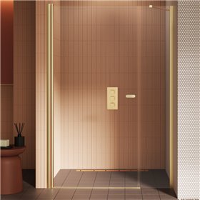 New Trendy New Soleo Drzwi wnękowe gold brushed 1D U 160x195 cm - wspornik równoległy (D-0992A-WP)