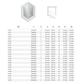 New Trendy New Soleo Kabina prysznicowa gold brushed 1D kwadratowa U 90x90x195 cm (K-4184)