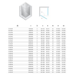 New Trendy New Soleo Kabina prysznicowa gold brushed 1D prostokątna U 100x110x195 cm - wsp. równoległy (K-4192-WP)