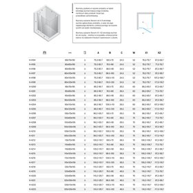 New Trendy New Soleo Kabina prysznicowa gold brushed 1D prostokątna U 80x110x195 cm (K-4198)