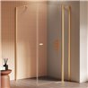 New Trendy New Soleo Kabina prysznicowa gold brushed 1D prostokątna U 100x70x195 cm (K-4206)