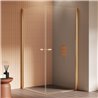 New Trendy New Soleo Kabina prysznicowa gold brushed 2D prostokątna U 100x100x195 cm - wahadłowe (K-4233)