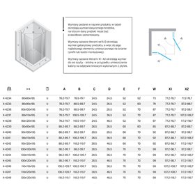 New Trendy New Soleo Kabina prysznicowa gold brushed 2D prostokątna U 80x90x195 cm - z elementem stałym (K-4235)
