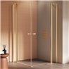 New Trendy New Soleo Kabina prysznicowa gold brushed 2D prostokątna U 110x110x195 cm - z elementem stałym (K-4246)