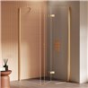 New Trendy New Soleo Kabina prysznicowa gld brushed 1D prostokątna L 100x90x195 cm - składane (K-4269)