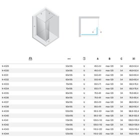 New Trendy New Soleo Kabina prysznicowa gold brushed walk-in U 90x195 cm (K-4338)