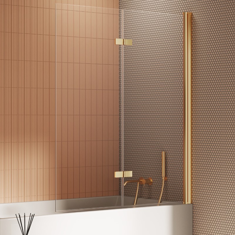 New Trendy New Soleo Parawan nawannowy gold brushed 1D Lewa 100x140 cm (P-0173)