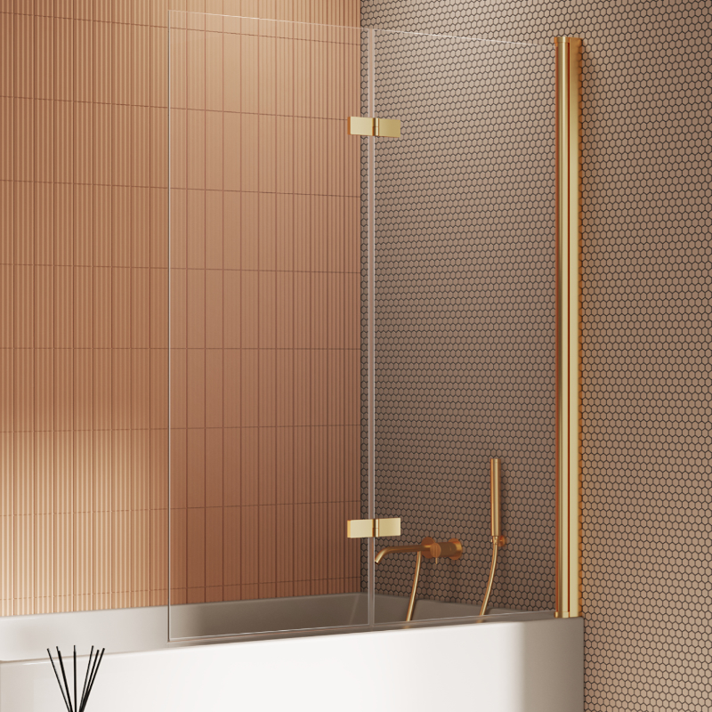New Trendy New Soleo Parawan nawannowy gold brushed 1D Prawa 100x140 cm (P-0174)