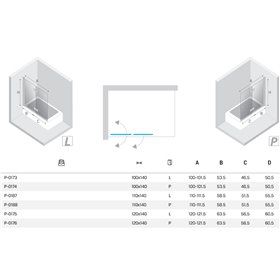 New Trendy New Soleo Parawan nawannowy gold brushed 1D Lewa 110x140 cm (P-0187)
