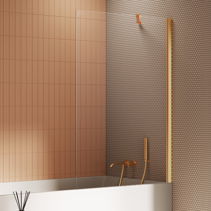 New Trendy New Soleo Parawan nawannowy gold brushed stały U 90x140 cm (P-0177)