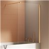 New Trendy New Soleo Parawan nawannowy gold brushed stały U 60x140 cm - wspornik prostopadły (P-0183-WP)