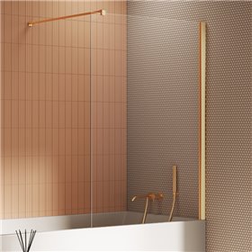 New Trendy New Soleo Parawan nawannowy gold brushed stały U 70x140 cm - wspornik prostopadły (P-0184-WP)