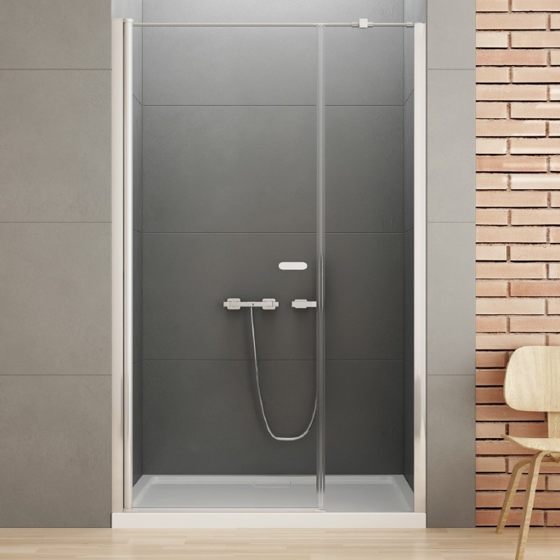 New Trendy New Soleo Drzwi wnękowe 1D U 140x195 szkło czyste 6mm Active Shield 2.0 - wspornik równoległy  (D-0978A-WP)