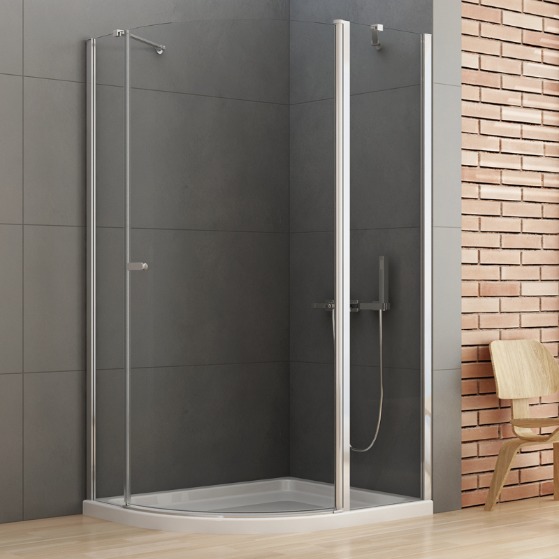 New Trendy New Soleo Kabina prysznicowa 1D Prawa półokrągła asymetryczna 80x90x195 cm (K-3594)