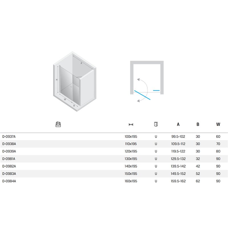 New Trendy New Soleo Drzwi wnękowe black 1D U 110x195 cmActive Shield 2.0  (D-0938A)