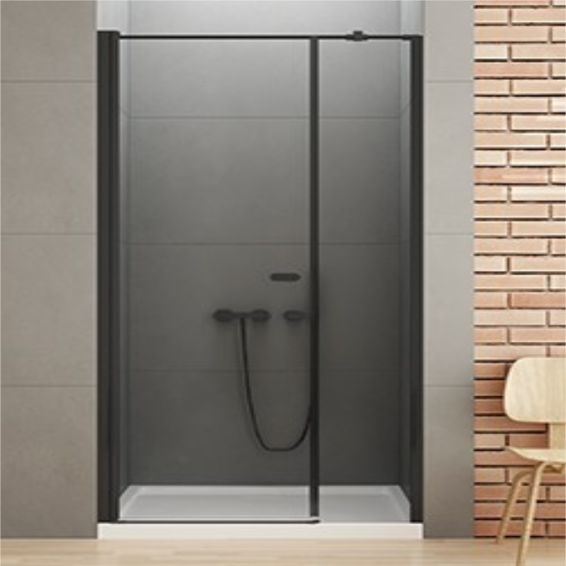 New Trendy New Soleo Drzwi wnękowe black 1D U 130x195 cm szkło czyste 6mm Active Shield 2.0  (D-0954A)