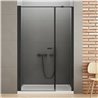 New Trendy New Soleo Drzwi wnękowe black 1D U 130x195 cm szkło czyste 6mm Active Shield 2.0  (D-0954A)