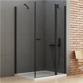 New Trendy New Soleo Kabina prysznicowa black 1D prostokątna U 80x120x195 cm 6mm Active Shield 2.0 (K-4361)
