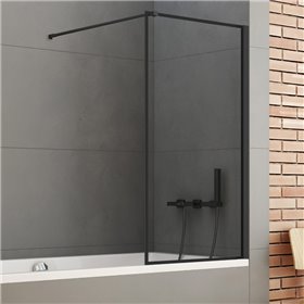 New Trendy New Soleo Parawan nawannowy black stały U 90x140 cm - wzór ramka - wsp. prostopadły (P-0096-WP)