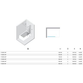 New Trendy New Soleo Parawan nawannowy black stały U 90x140 cm - wzór ramka - wsp. prostopadły (P-0096-WP)