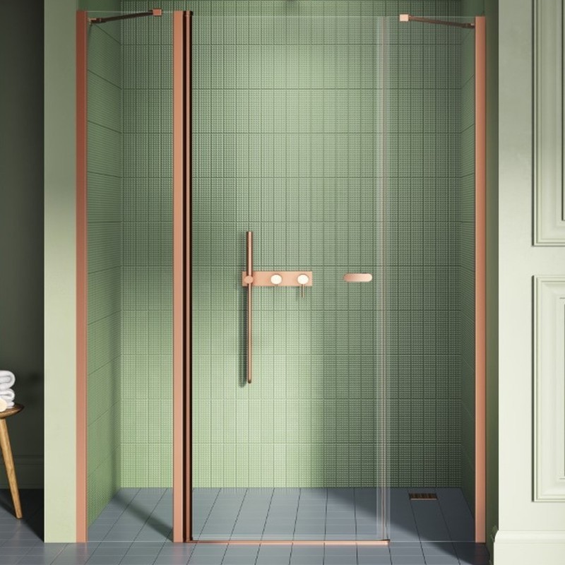New Trendy New Soleo Drzwi wnękowe copper brushed 1D U 130x195 cm Active Shield 2.0  (D-0969A)