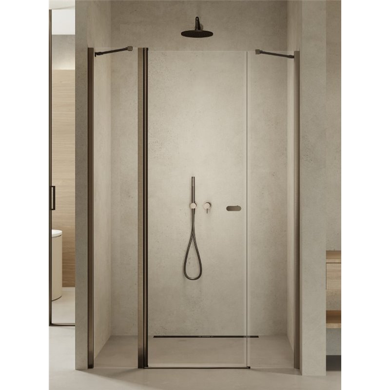 New Trendy New Soleo Drzwi wnękowe gunmetal brushed 1D U 130x195 cm Active Shield 2.0  (D-0974A)