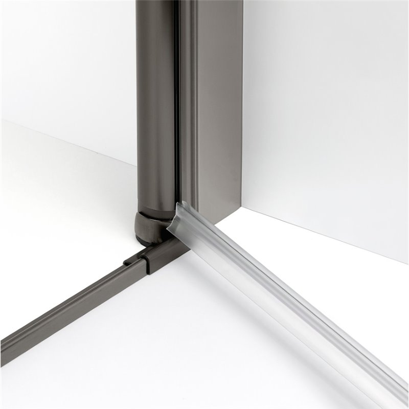 New Trendy New Soleo Kabina prysznicowa gunmetal brushed 1D prostokątna U 80x70x195 cm Active Shield 2.0 (K-4389)