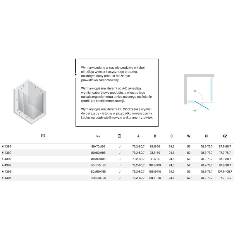 New Trendy New Soleo Kabina prysznicowa gunmetal brushed 1D prostokątna U 80x110x195 cm Active Shield 2.0 (K-4393)