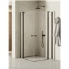 New Trendy New Soleo Kabina prysznicowa gunmetal brushed 2D kwadratowa U 80x80x195 cm Active Shield 2.0 (K-4395)