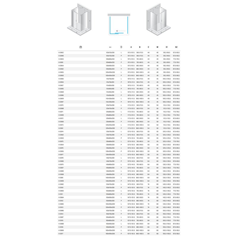 New Trendy Prime Kabina prysznicowa gold brushed 1D prostokątna przyścienna prawa 140x70x200 cm Active Shield 2.0 (K-3906)
