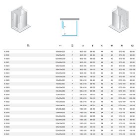 New Trendy Prime Kabina prysznicowa gold brushed 1D prostokątna przyścienna Prawa 120x100x200 cm Active Shield 2.0 (K-3937)