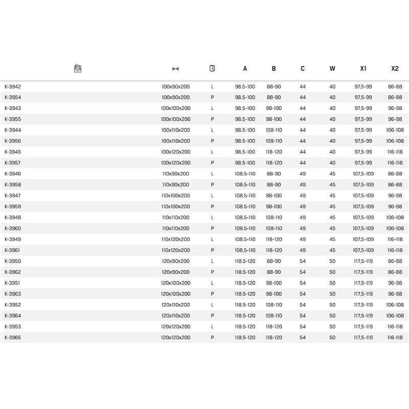 New Trendy Prime Kabina prysznicowa gold brushed 1D prostokątna przyścienna Prawa 110x100x200 cm Active Shield 2.0 (K-3959)