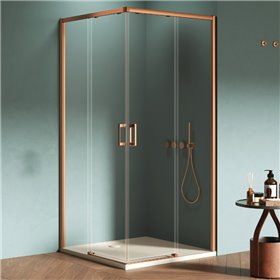 New Trendy Prime Kabina prysznicowa copper brushed 2D prostokątna 70x80x200 cm Active Shield 2.0 (D-0806A/D-0809A)