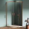 New Trendy Prime Kabina prysznicowa copper brushed 2D półokrągła R55 80x80x200 cm 6mm Active Shield 2.0 (K-3590)