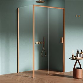 New Trendy Prime Kabina prysznicowa copper brushed 1D prostokątna lewa 120x90x200 cm Active Shield 2.0 (K-3997)