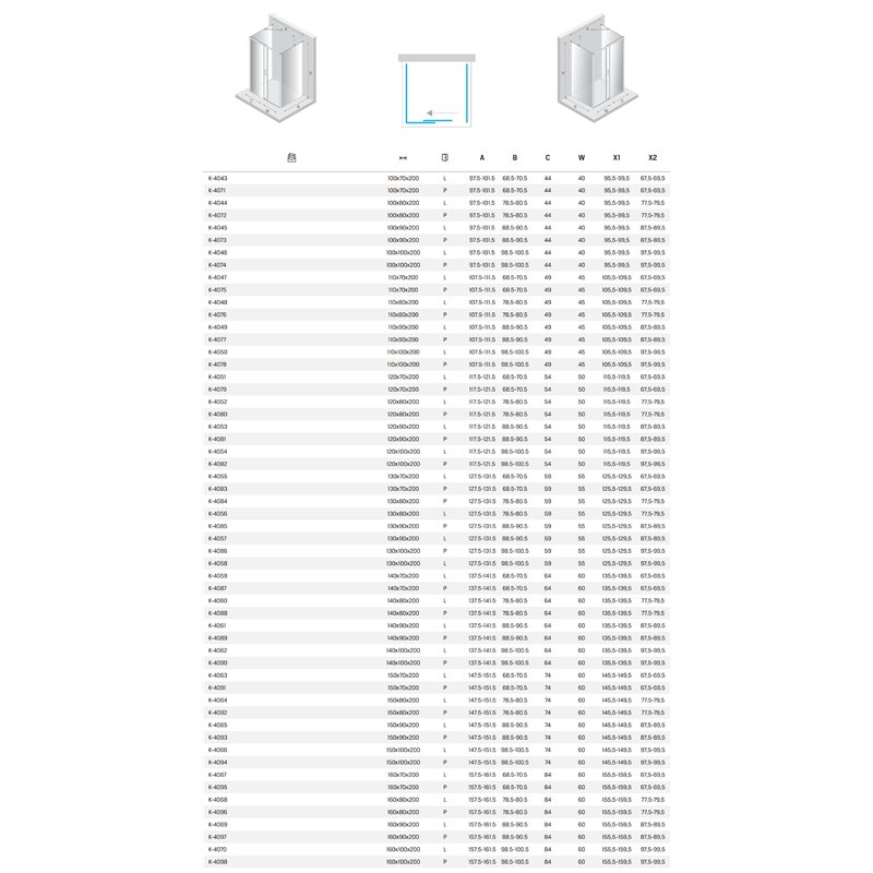 New Trendy Prime Kabina prysznicowa copper brushed 1D prostokątna przyścienna prawa 150x70x200 cm (K-4091)