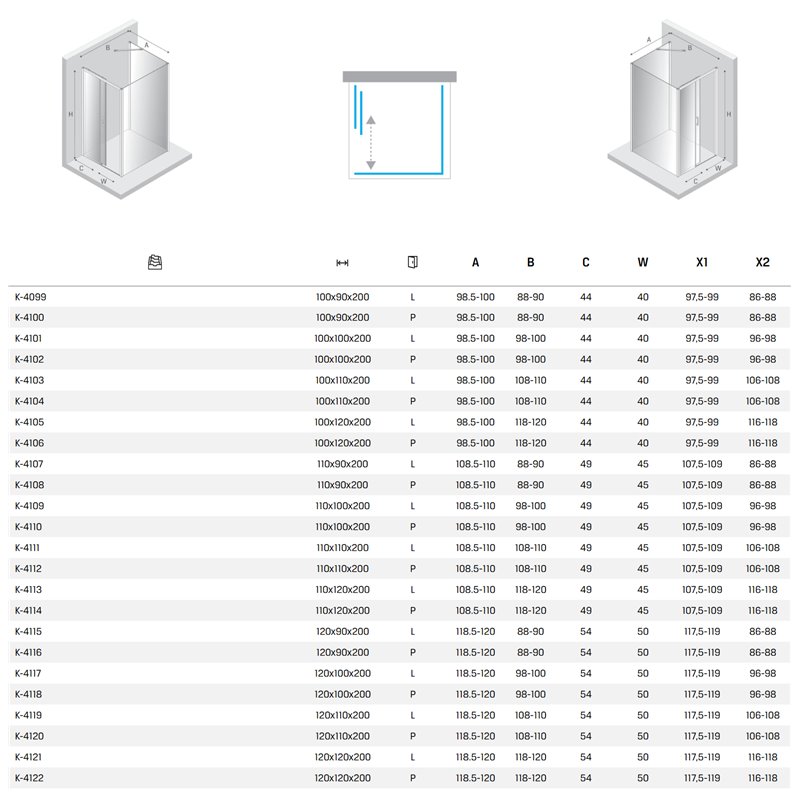New Trendy Prime Kabina prysznicowa copper brushed 1D kwadratowa przyścienna lewa 100x100x200 cm (K-4101)