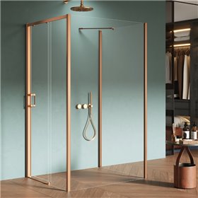 New Trendy Prime Kabina prysznicowa copper brushed 1D prostokątna przyścienna prawa 110x100x200 cm (K-4140)