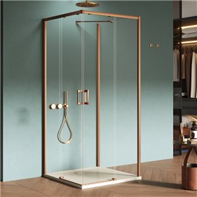 New Trendy Prime Kabina prysznicowa copper brushed 2D prostokątna przyścienna P 100x90x200 cm (K-4164)