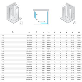 New Trendy Prime Kabina prysznicowa copper brushed 2D prostokątna przyścienna P 100x90x200 cm (K-4164)