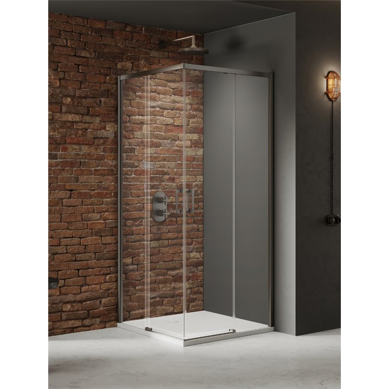 New Trendy Prime Kabina prysznicowa gunmetal brushed 2D prostokątna 120x90x200 cm Active Shield 2.0 (D-0889A/D-0884A)