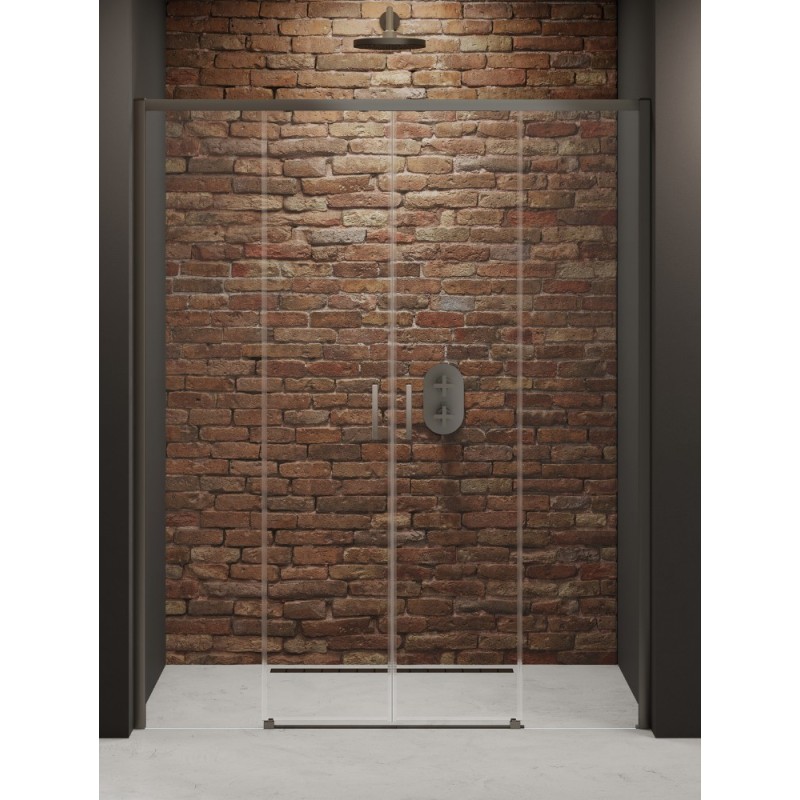 New Trendy Prime Drzwi wnękowe gunmetal brushed 2D U 160x200 cm Active Shield 2.0 (D-0902A)
