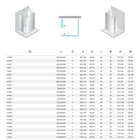 New Trendy Prime Kabina prysznicowa gunmetal brushed 1D prostokątna przyścienna prawa 110x120x200 cm Active Shield 2.0 (K-4923)
