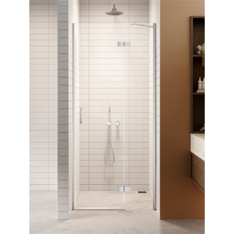 New Trendy Nesta Drzwi wnękowe chrom 1D prawe 100x200 cm czyste 6mm Active Shield 2.0 (D-0851A)