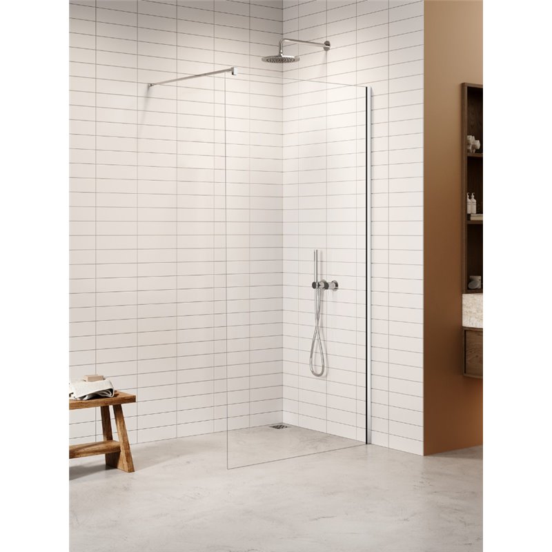 New Trendy Nesta Kabina prysznicowa WALK-IN U 80x200 cm szkło czyste 8mm Active Shield 2.0 (K-1715)