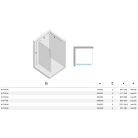 New Trendy Nesta Kabina prysznicowa WALK-IN U 80x200 cm szkło czyste 8mm Active Shield 2.0 - wpsornik sufitowy (K-1715-WS)